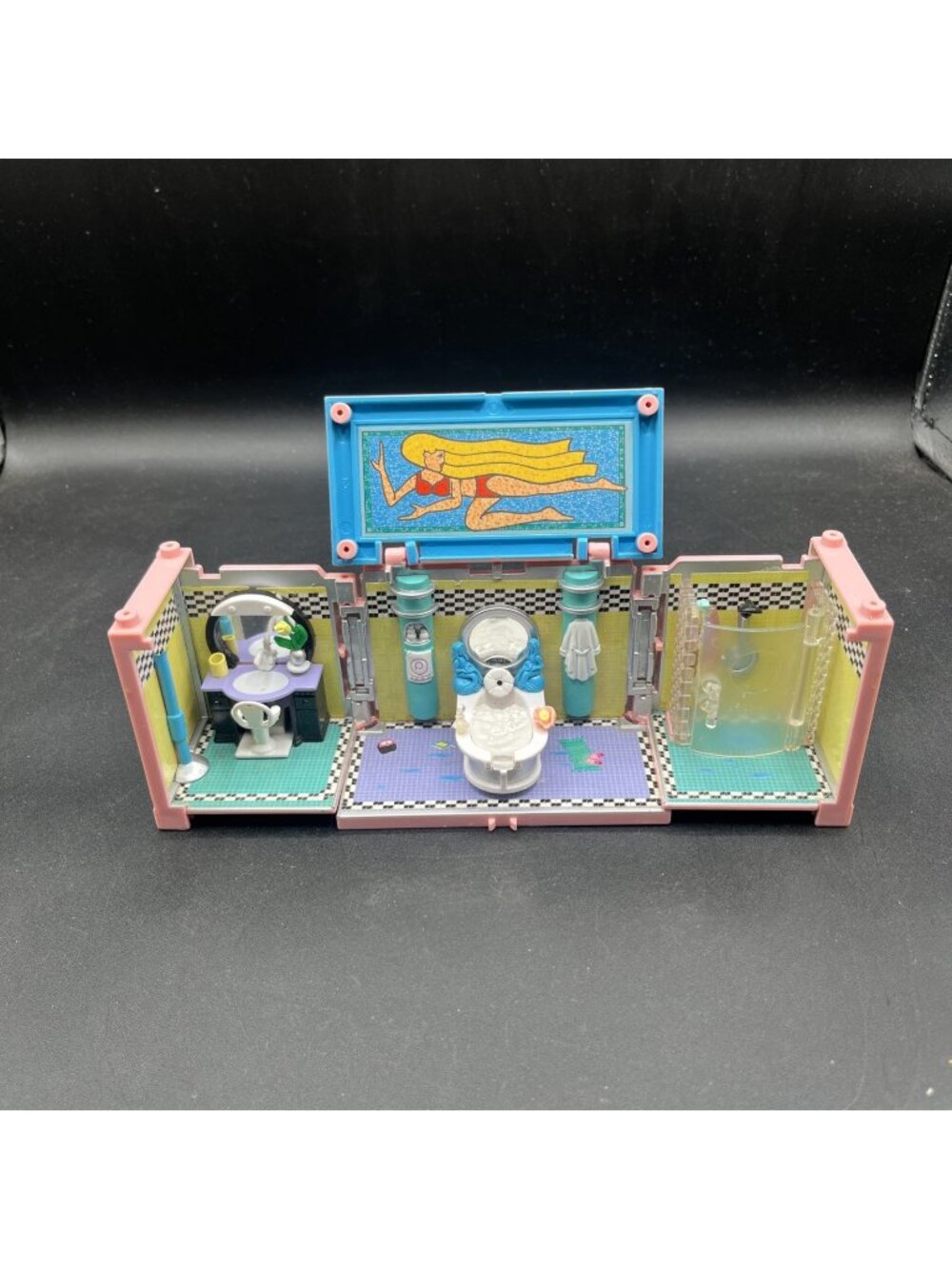 Vintage 1999 Polly Pocket Dream Builders Bathroom Bluebird ✅